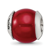 Sterling Silver Reflections Red Quartz Stone Bead